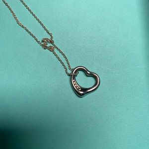 Tiffany & Co Elsa Peretti heart pendant w diamonds